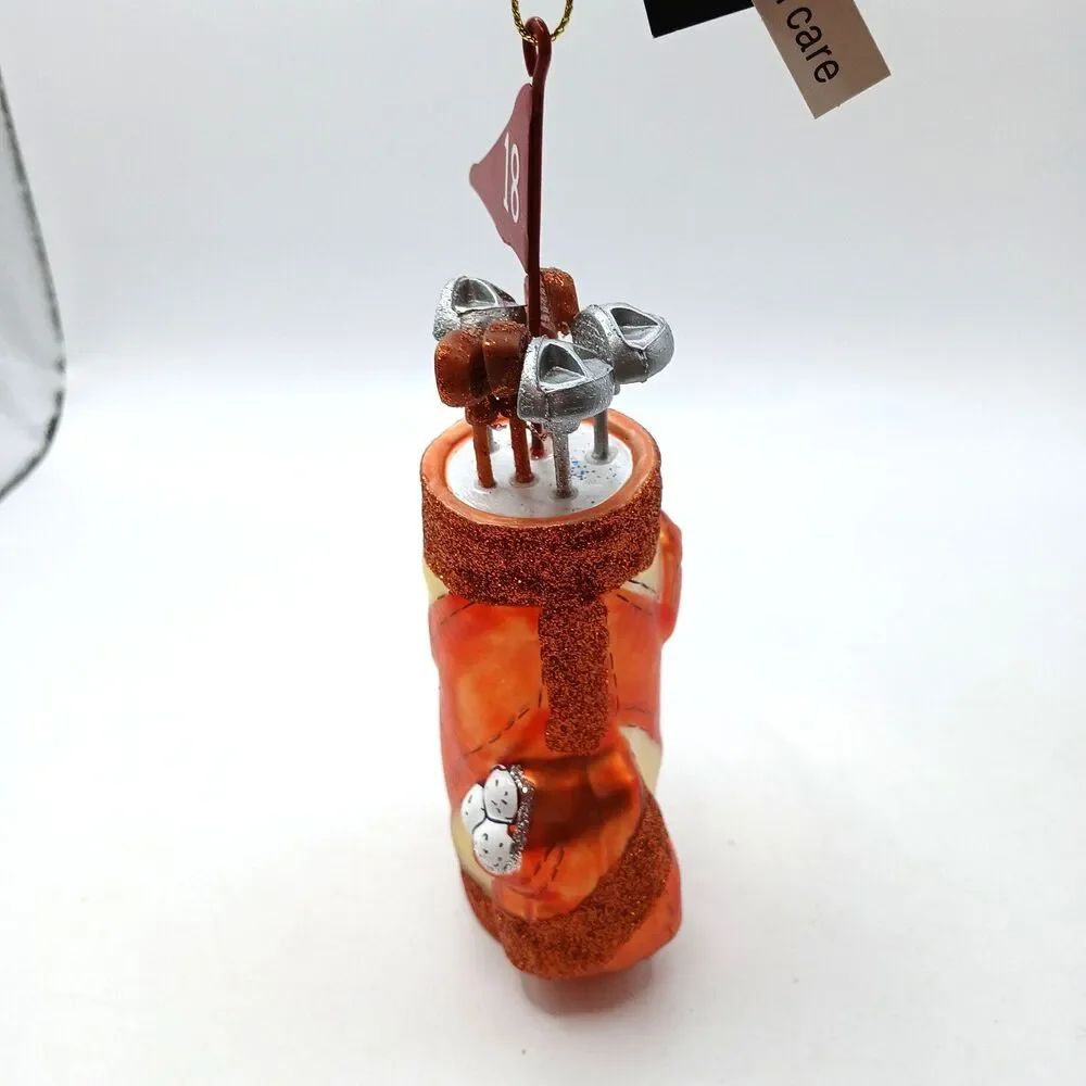 Robert Stanley Golfbag & Clubs 18th Hole Blown Glass Christmas Ornament 2018 NWT